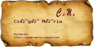 Czégé Mária névjegykártya