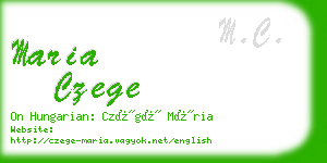 maria czege business card